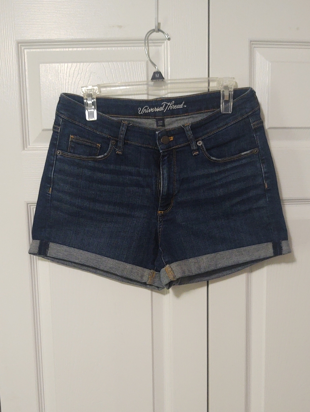 Universal Thread Dark Blue Rolled-Hem Denim Shorts